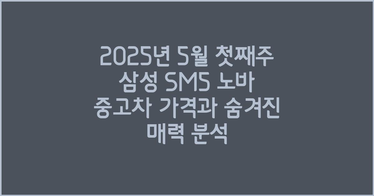 2025년 5월 첫째주 삼성sm5 노바 중고차 가격