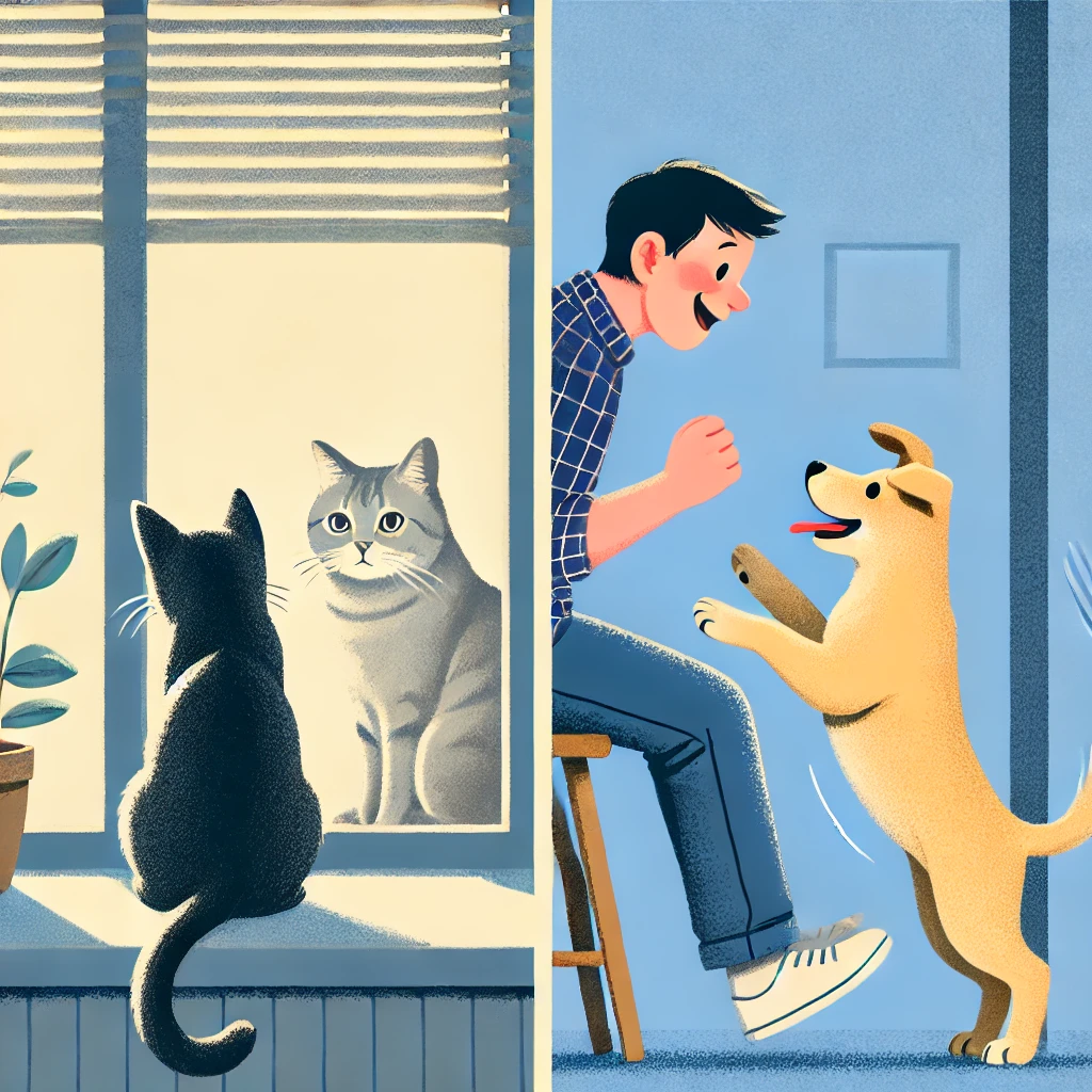 차별된 고양이, 강아지 그,림