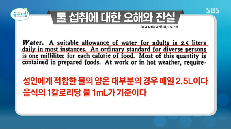 물 하루 섭취량 2L