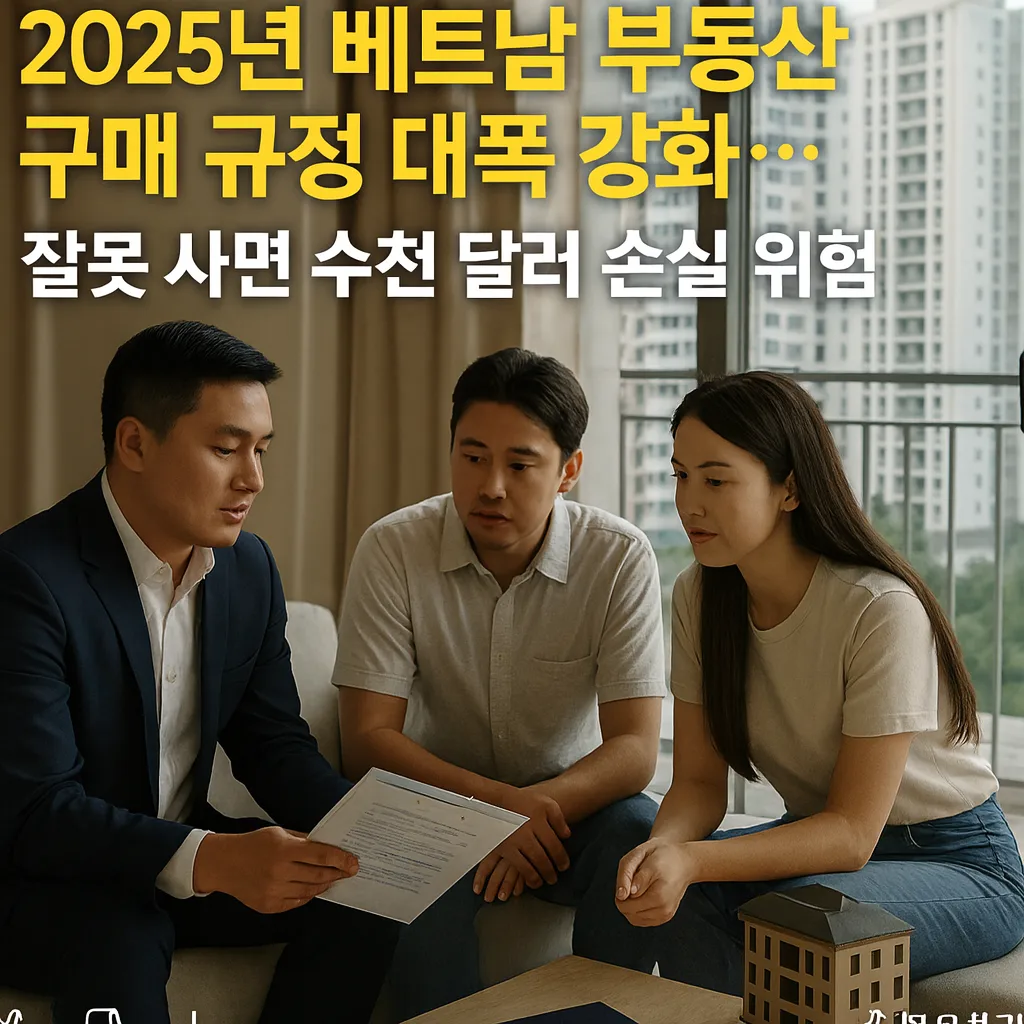 베트남 부동산 외국인 구매 규정 상담 중인 한국인 부부