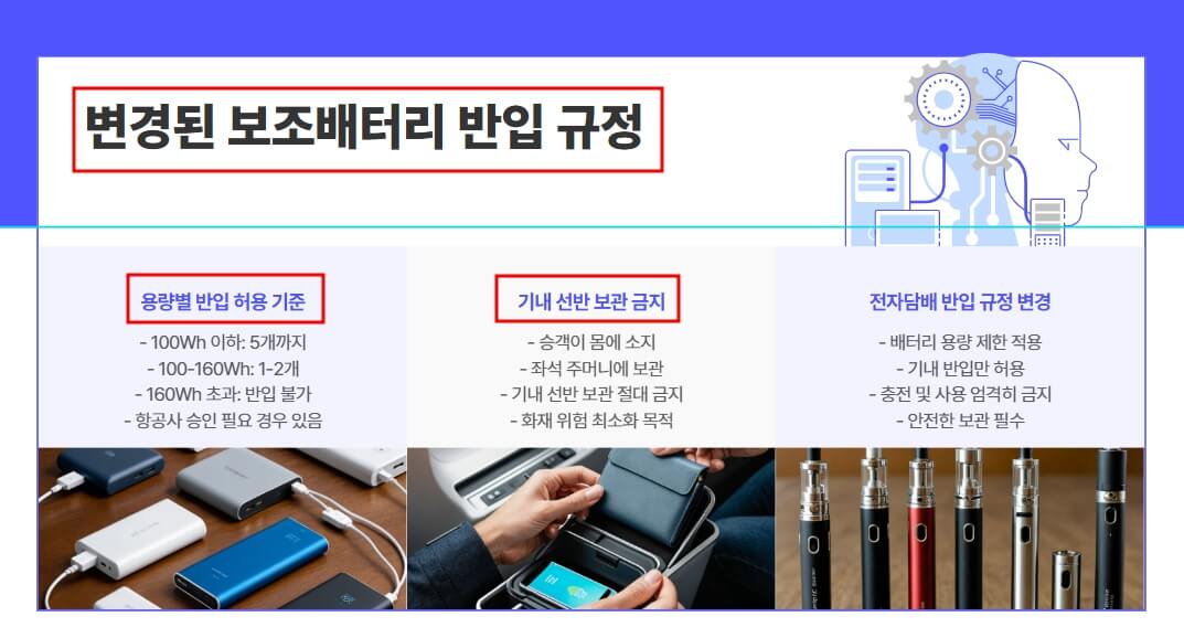 변경된 보조배터리 반입 규정
