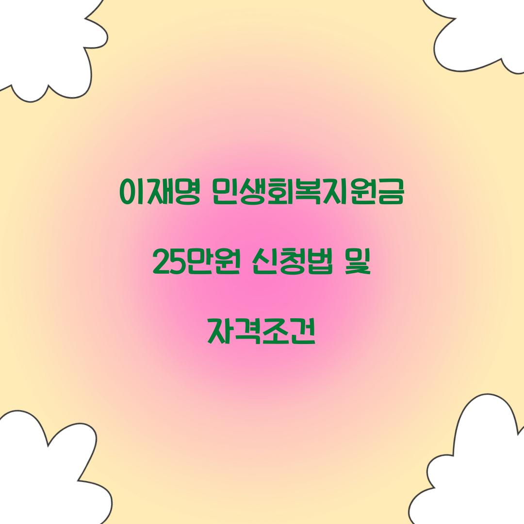 이재명 민생회복지원금