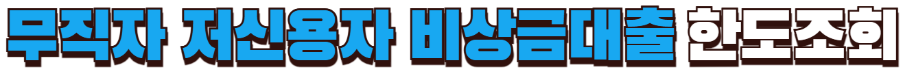 무직자 저신용자 비상금대출 한도조회