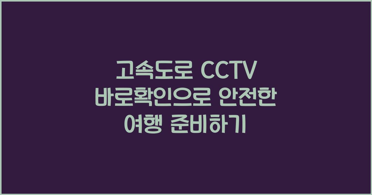 고속도로 cctv 바로확인