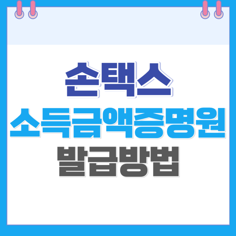 손택스 소득금액증명원