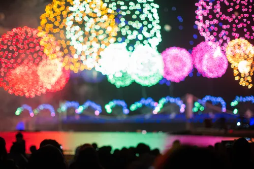 부산불꽃축제 무지개 불꽃