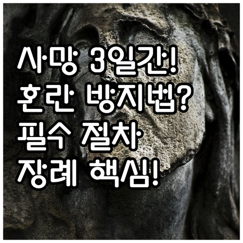 사망 직후 혼란 방지: 장례 3일간 ..