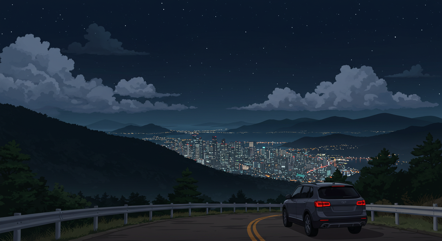 황령산에서 내려다본 부산 도심 야경