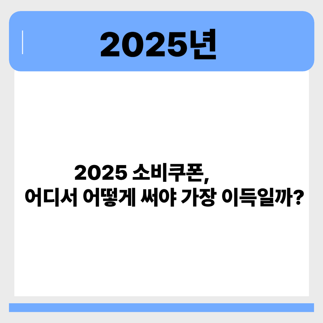 2025 소비쿠폰, 어디서 어떻게 써야 가장 이득일까? 관련 이미지