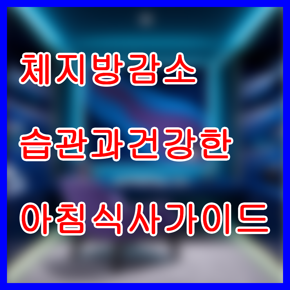 체지방 감소 습관과 건강한 아침 식사 가이드