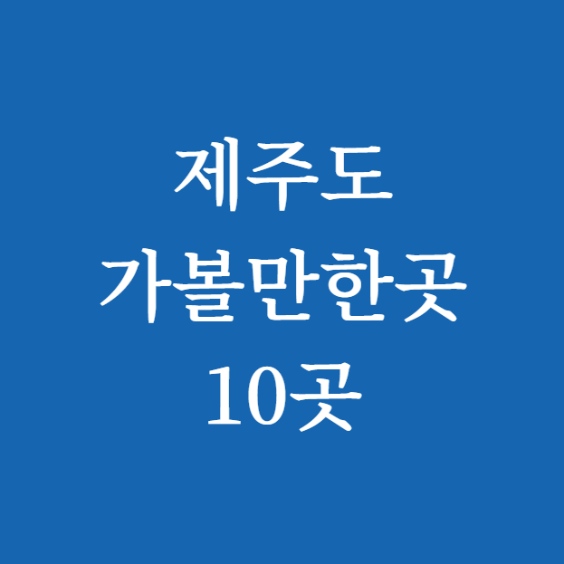 2025년 제주도 가볼만한곳 10곳 명소 추천