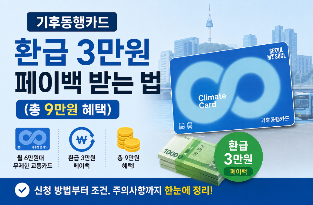 기후동행카드 환급 9만원 혜택 100% 받는 법