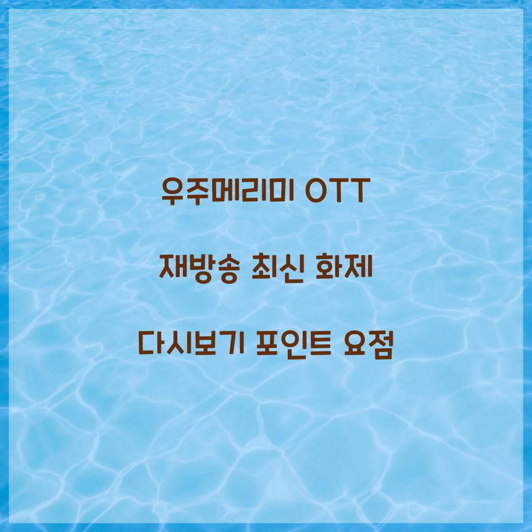 우주메리미 OTT 재방송