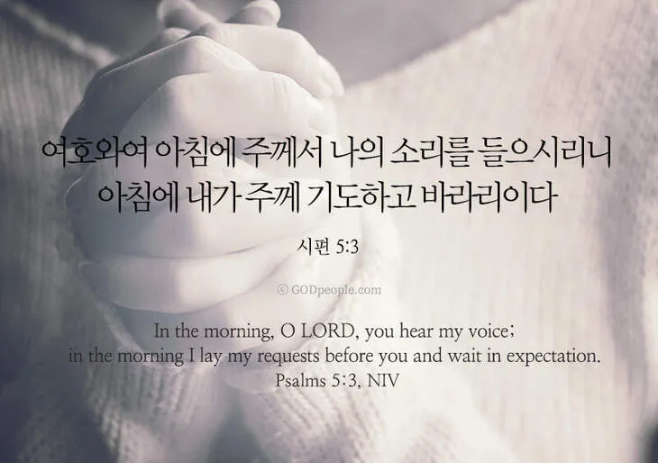 시편 5장 3절 읽기 - 여호와여 아침에 주께서 나의 소리를 들으시리니 아침에 내가 주께 기도하고 바라리이다_2