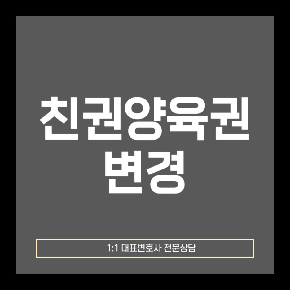 부산이혼전문변호사 친권 양육권 변경 상담