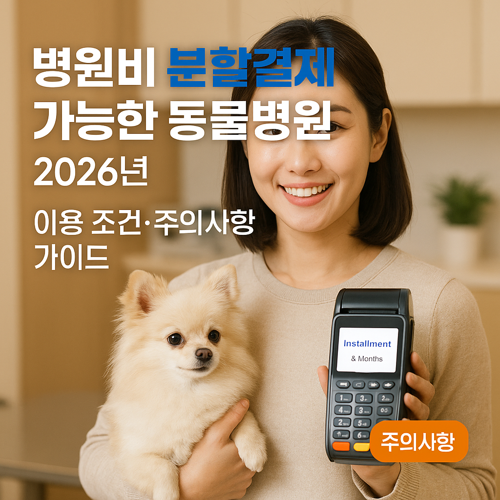 병원비 분할결제 가능한 동물병원 2026년 | 이용 조건·주의사항 가이드