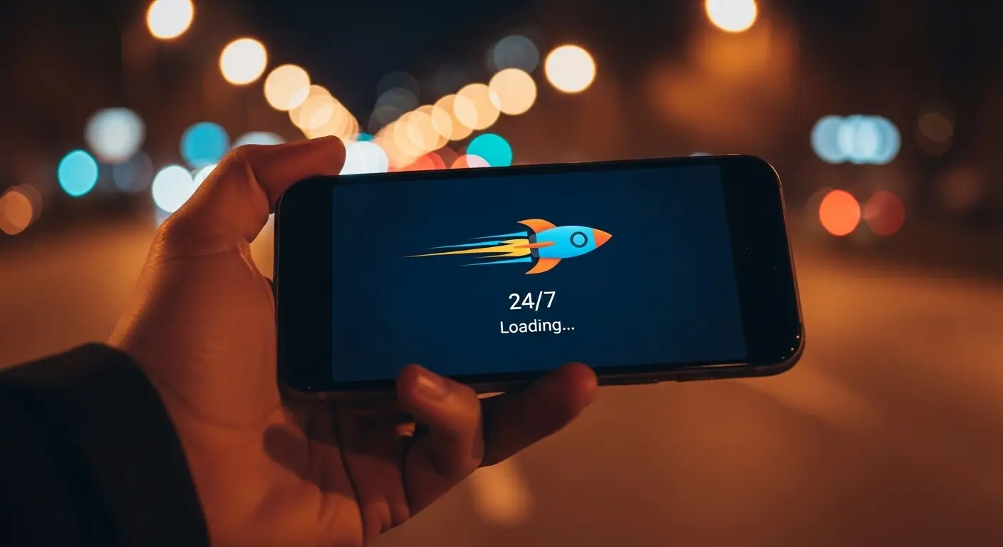 24시간 언제 어디서나 스마트폰으로 간편하게 비대면 자동 심사를 받고 당일 입금받는 과정을 보여주는 이미지