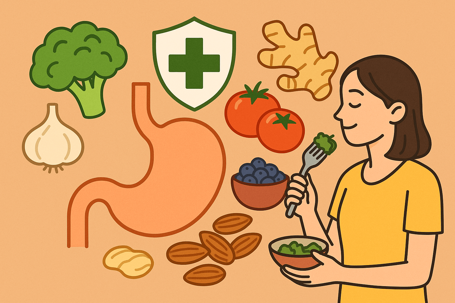 식단으로 면역력을 높이는 이미지