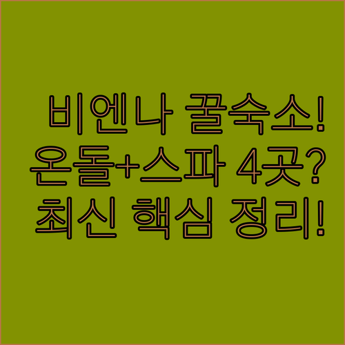 비엔나 최고 숙소 4곳 완벽 분석 도..