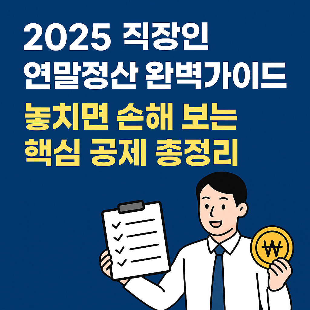 2025 직장인 연말정산 완벽가이드! 놓치면 손해 보는 핵심 공제 총정리