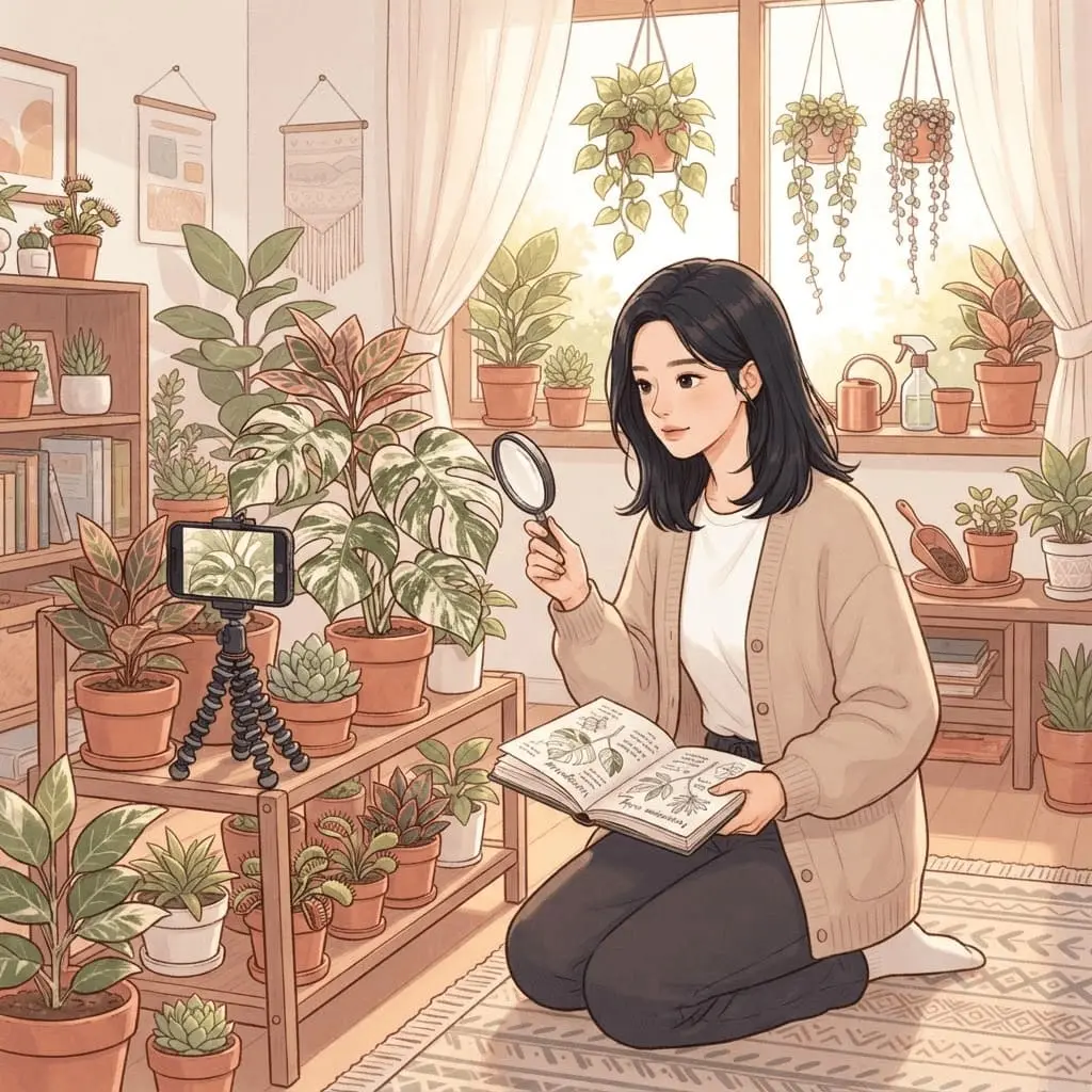 독특한 취미로 희귀 식물을 관찰하고 기록하는 여성은 자신만의 취미를 찾으며 특별한 취미 생활을 함