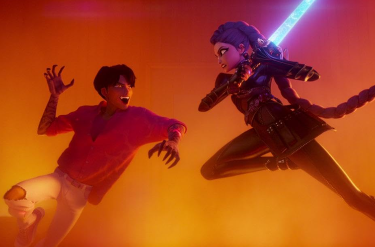 악당과 싸우는 헌트릭스 멤버들