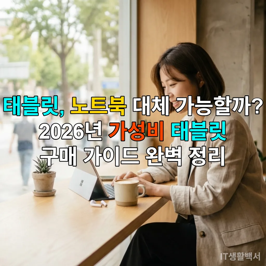 서울의 현대적인 카페에서 태블릿으로 작업하는 젊은 한국 여성의 모습