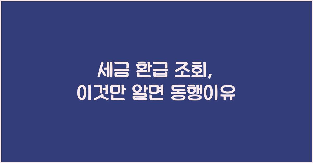 세금 환급 조회