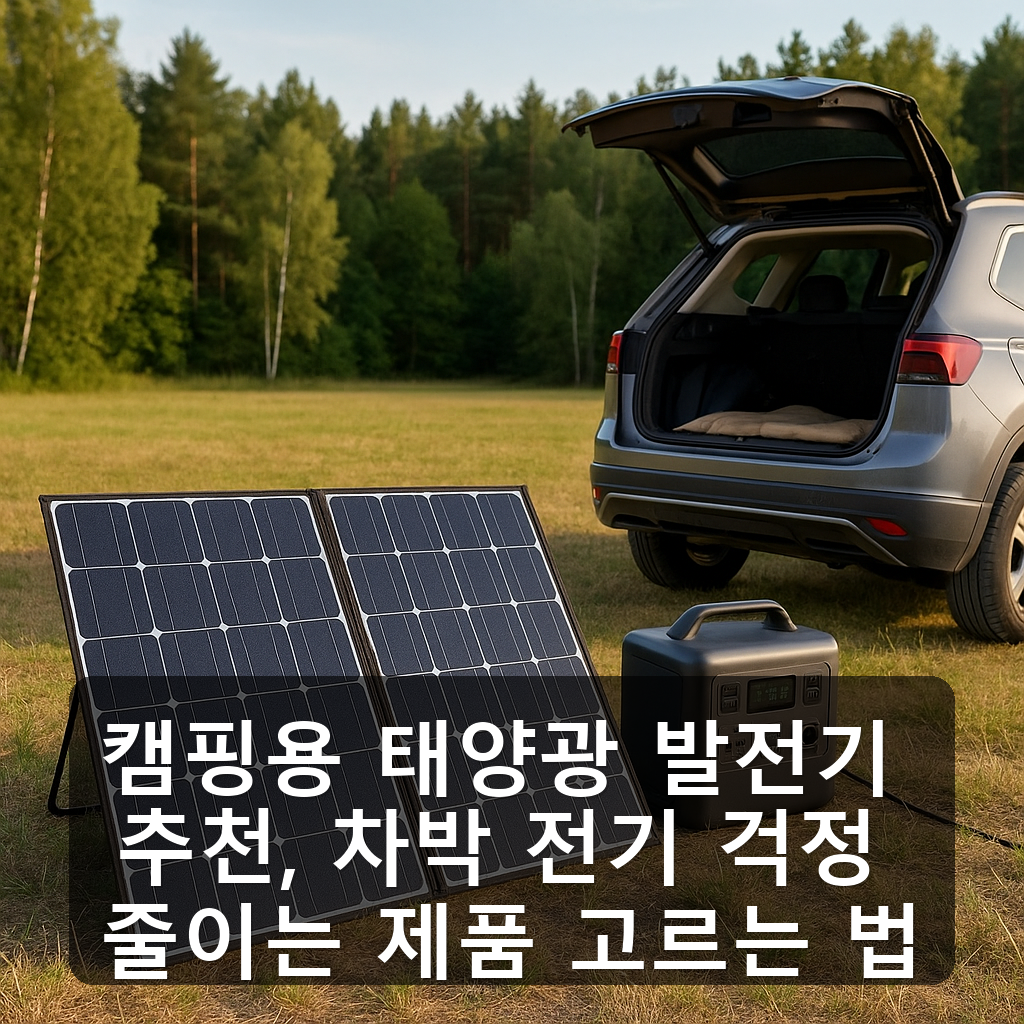 캠핑용 태양광 발전기 추천, 차박 전기 걱정 줄이는 제품 고르는 법
