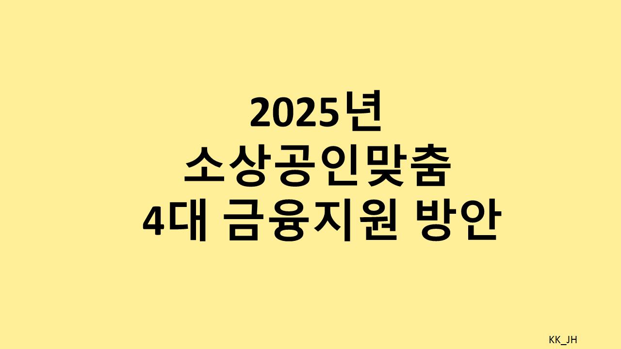 4대 금융지원 방안