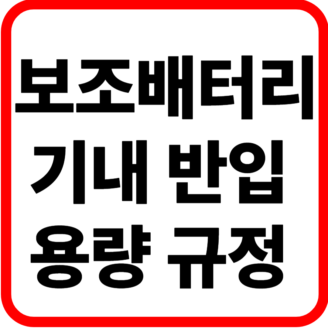보조배터리 기내 반입 용량 규정