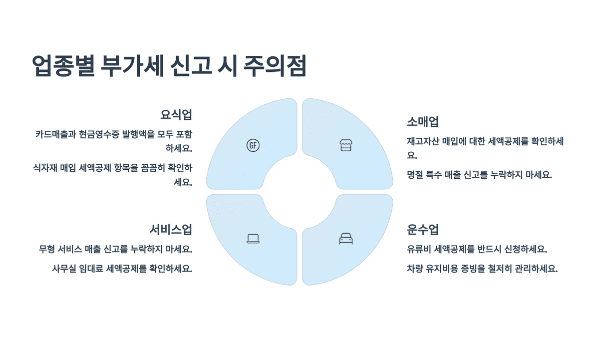업종별 부가세 신고 시 주의점
