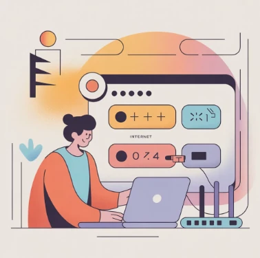 인터넷을 사용중인 개발자 모습 예시 일러스트