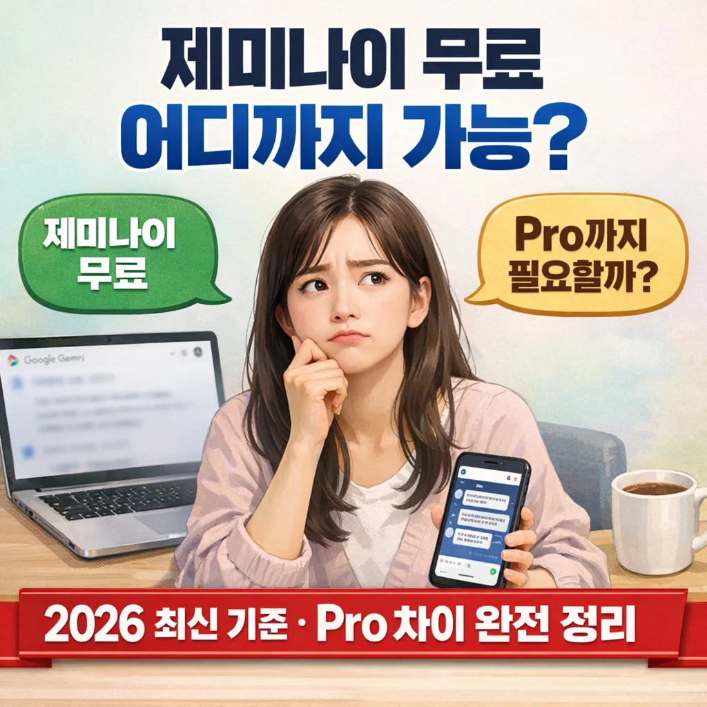 제미나이 무료, 2026년 기준 완전 정리 (Pro 차이&middot;API&middot;대학생 혜택까지)