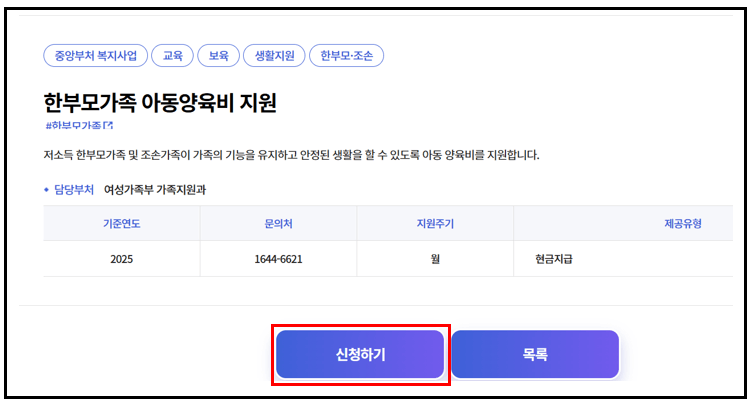 한부모 가정 양육비 지원 신청 방법