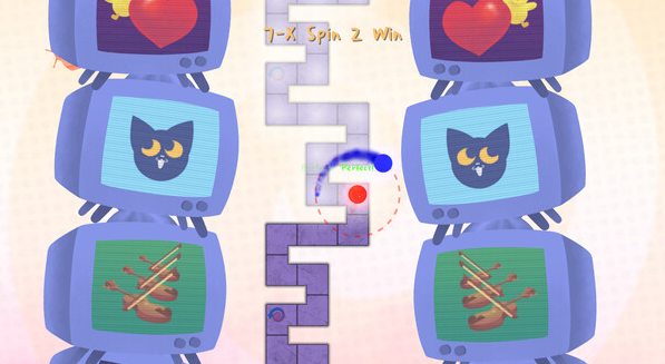 리듬게임 불과 얼음의 춤 플레이 이미지