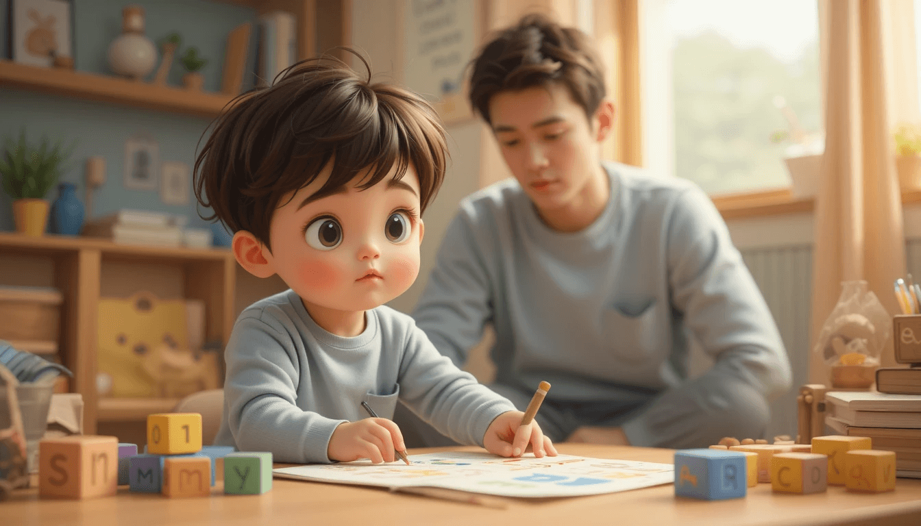 글자에 관심이 없는 아이 관련 사진