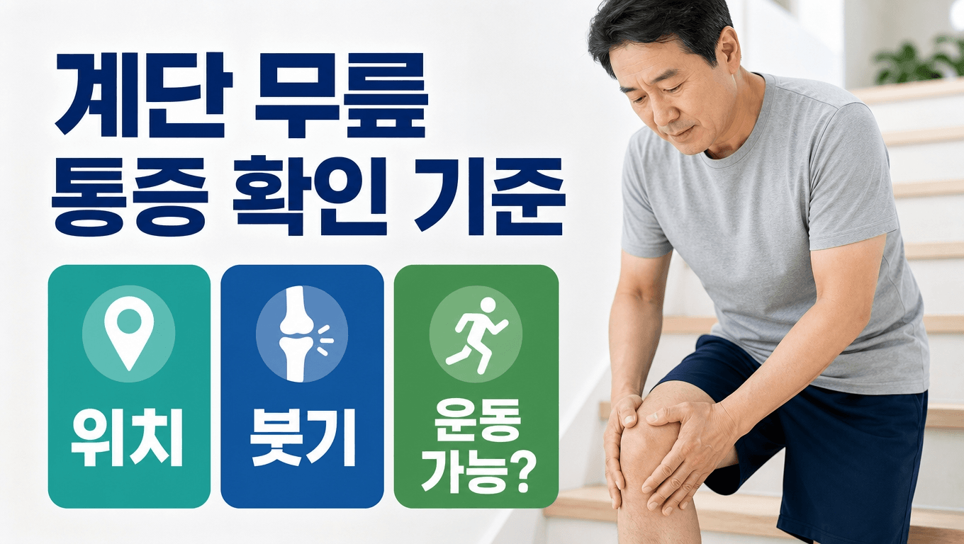 계단에서 무릎이 아플 때 운동 가능 여부와 병원 신호