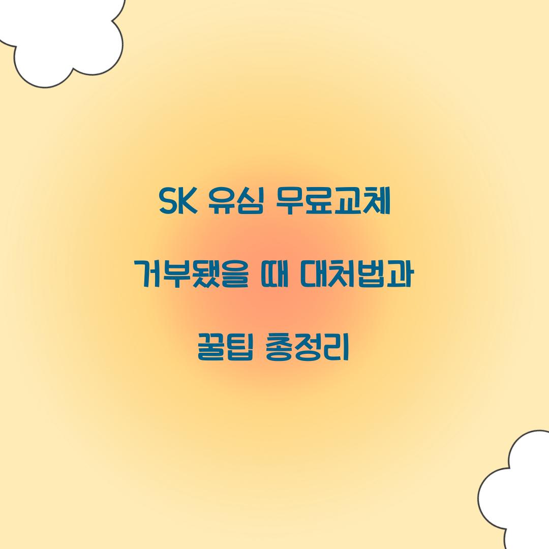 SK 유심 무료교체 거부됐을 때 대처법