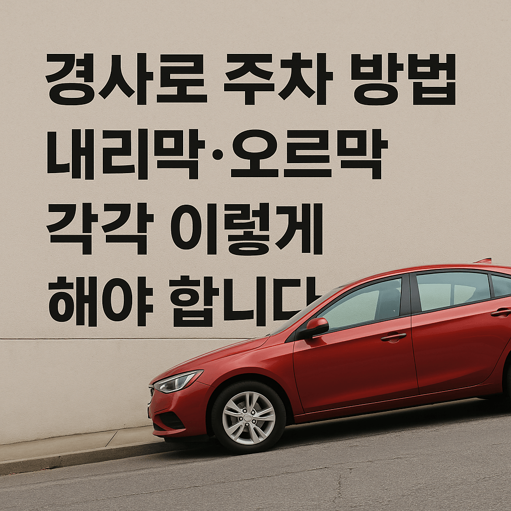 경사로 주차 방법, 내리막&middot;오르막 각각 이렇게 해야 합니다