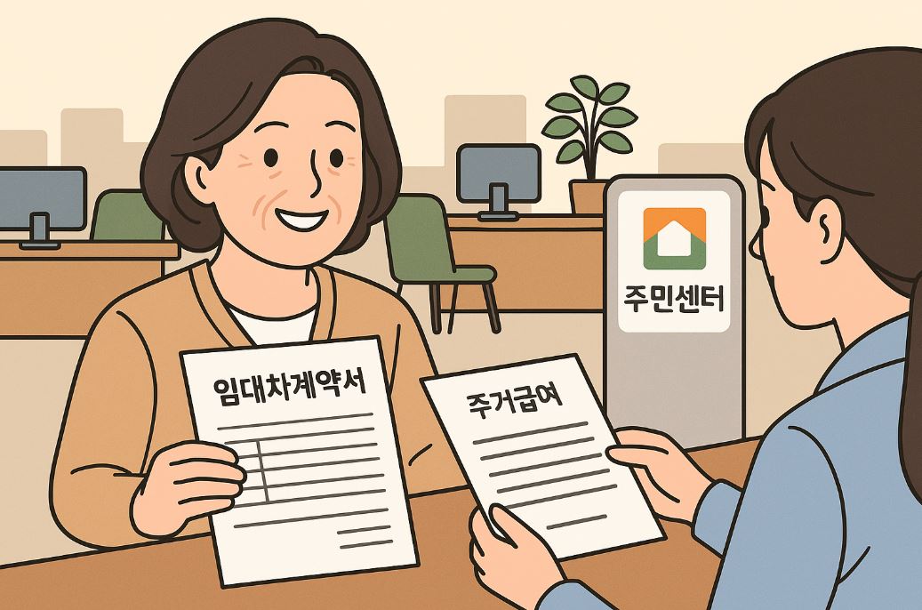 주거급여를 신청받는 사람의 이미지