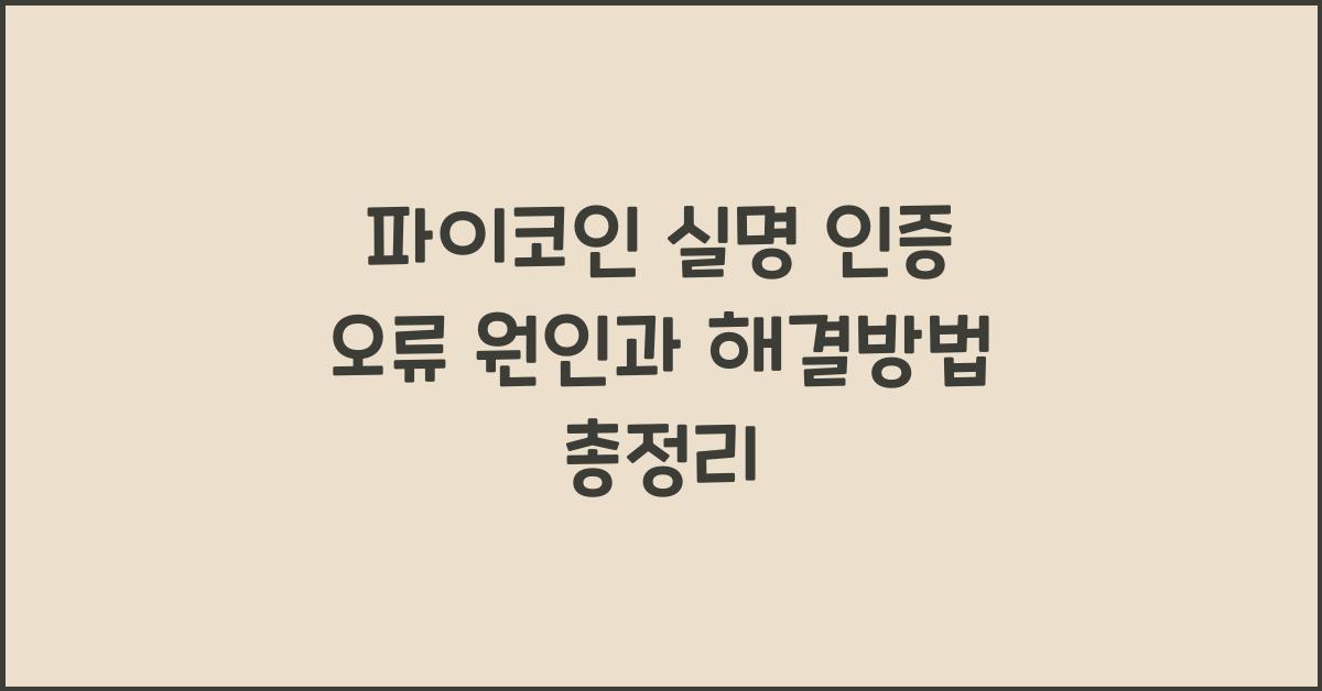 파이코인 실명 인증 오류