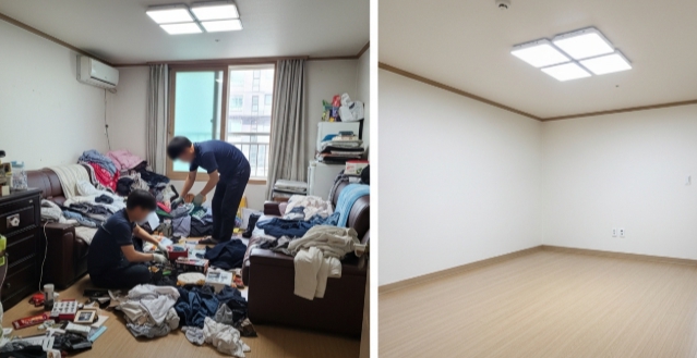 서천 고독사청소 및 정리중