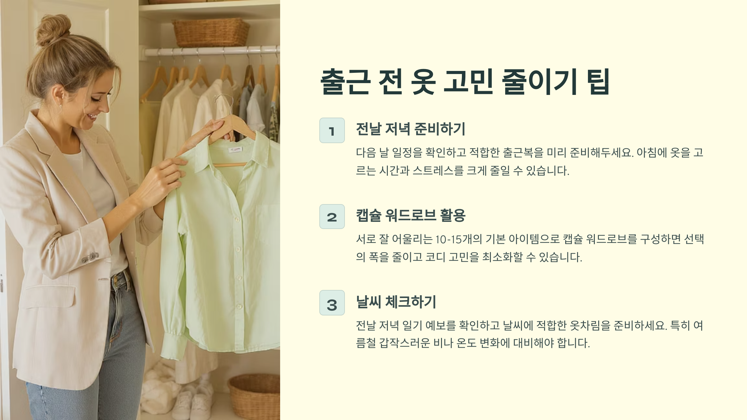 출근 전 옷 고민 줄이기