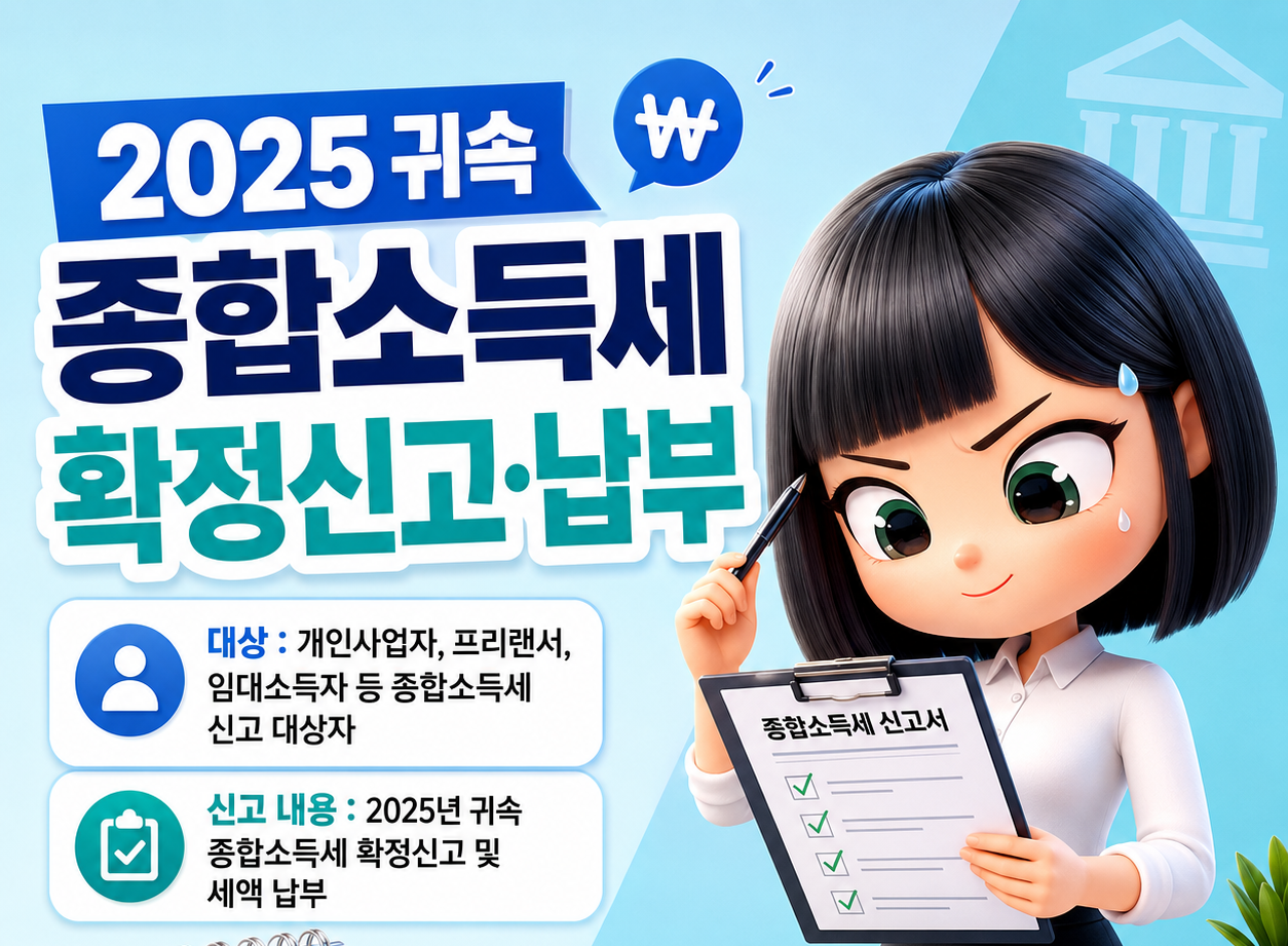 2025 귀속 종합소득세 확정신고 납부 (6월 1일까지)