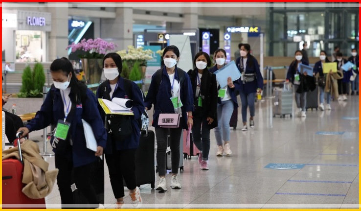 한국 방문 모습