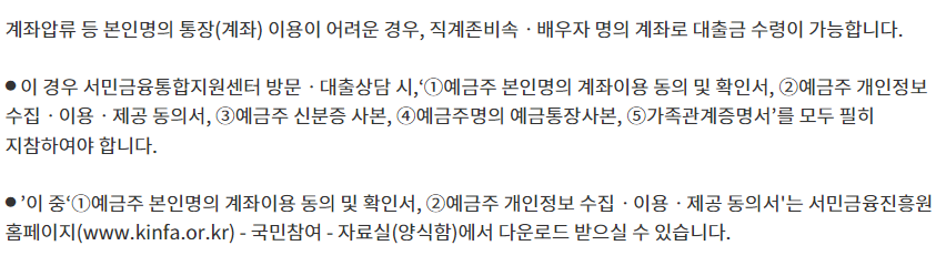 소액생계비 대출