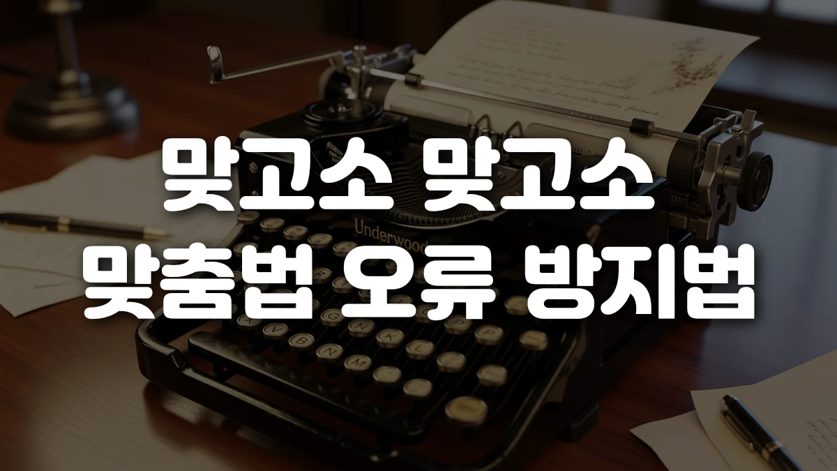 맞고소 맞고소 맞춤법 오류 방지법