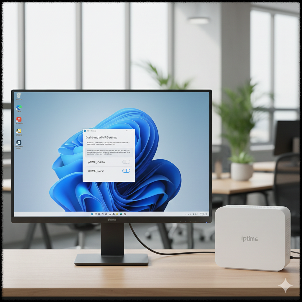 공유기에서 2.4GHz와 5GHz 이름을 다르게 설정하는 모습