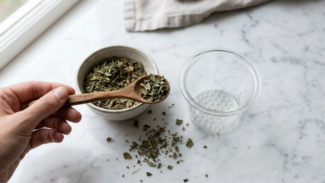 허브 계량 및 인퓨저 준비